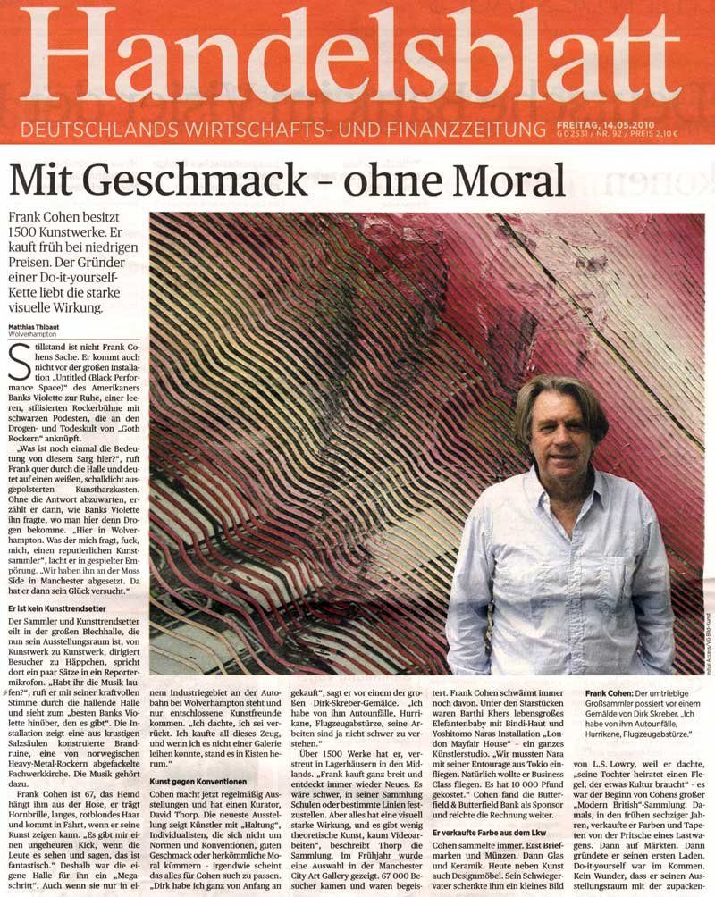 Handelsblatt – Mit Geschmack – Ohne Moral By Matthias Thibaut 14 May 2010