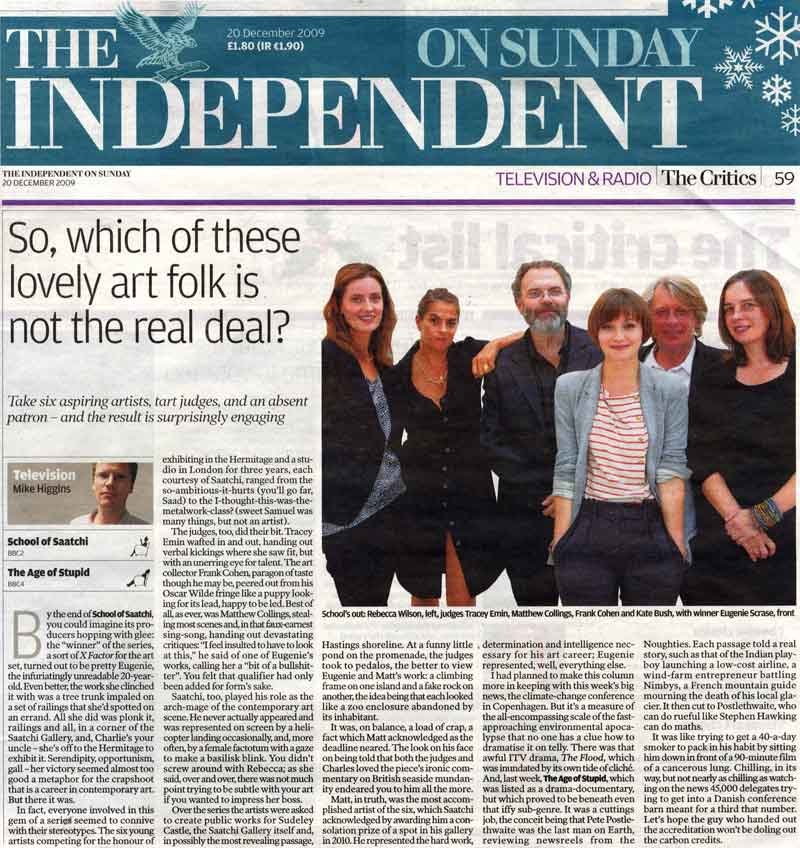 The Independent on Sunday – So, which of these lovely art folk is not the real deal? By Mike Higgins
